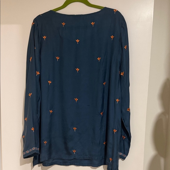 Sundance Teal Floral Embroidered Tunic - Picture 6 of 8